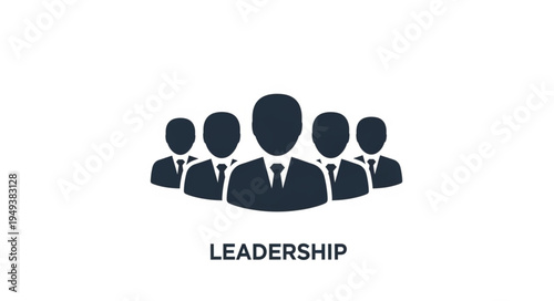 Leadership Team Icon Representing Business Management and Professional Group.