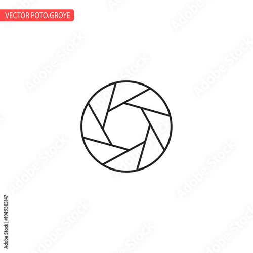 Camera Aperture Vector Graphic Icon.
