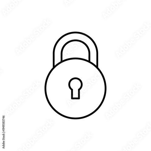 Padlock with keyhole icon symbol.