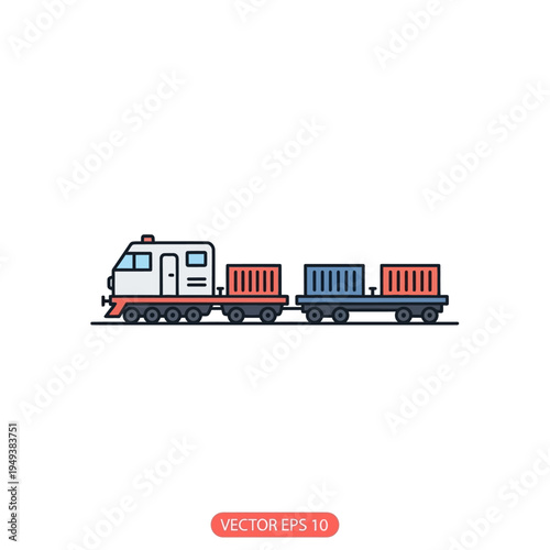 Truck with cargo containers on trailer.