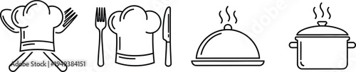 Cooking icons for kitchen and restaurant