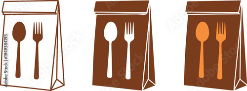 Disposable utensil packs in various colors