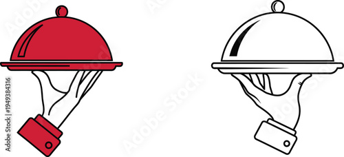 Serving dishes with lids illustration