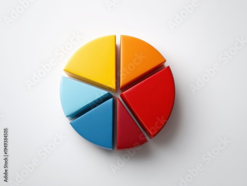 Free Download pie chart minimal object centered composition full body isolated on pure white background studio lighting no shadow under subject high detail sharp focus commercial product photography no environment - GFXLoad