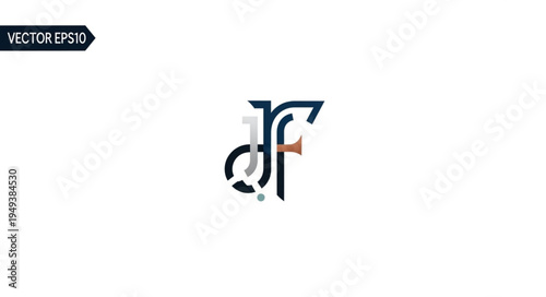 Modern abstract logo design with letters D and F.