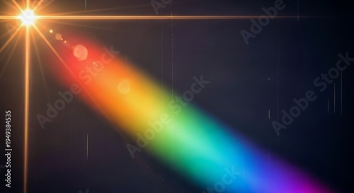  Radiant Starburst Creating Prismatic Rainbow Effect in Dark Atmosphere