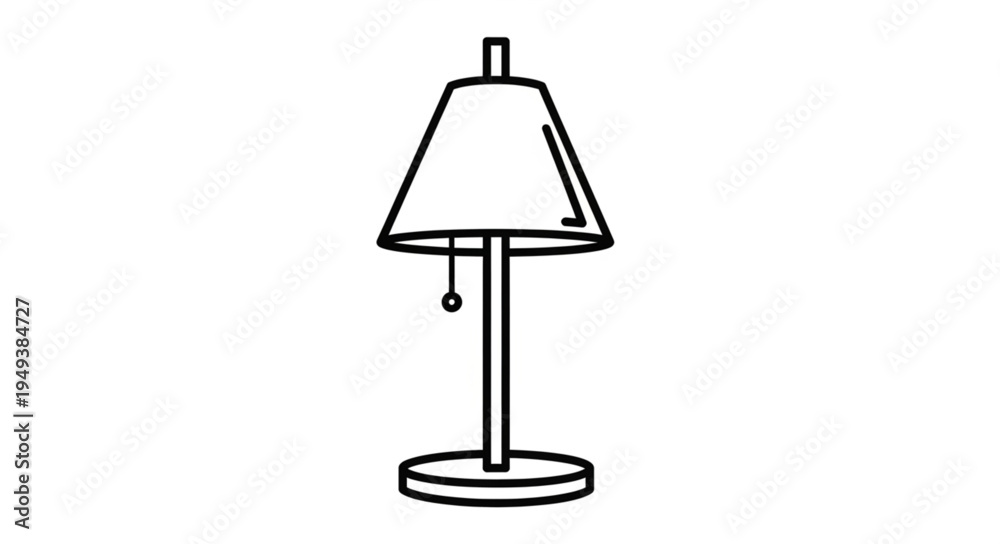 Obraz premium Elegant Table Lamp with Classic Shade and Pull Chain.