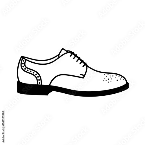 Classic Wingtip Shoe Outline vector illustration