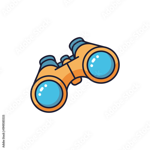 Cartoon Binoculars Isolated on White Background vector illustration