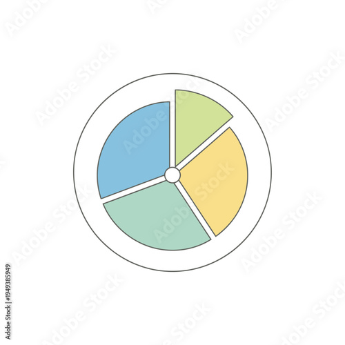 Free Download Colorful pie chart with four sections. - GFXLoad