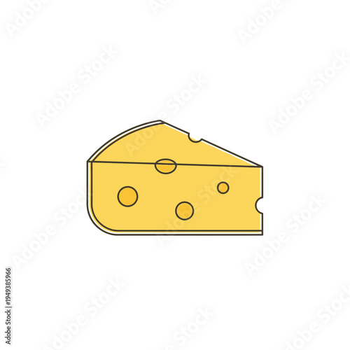A wedge of cheese with holes.