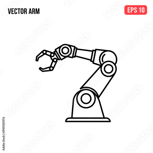 Robotic Arm Industrial Machine Vector.