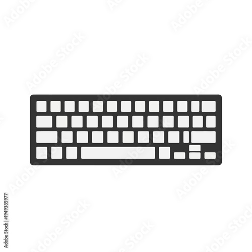 Black computer keyboard closeup view.