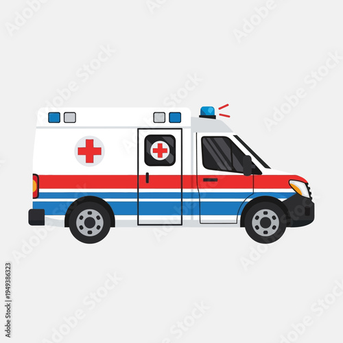 Emergency Medical Services Ambulance Vehicle.