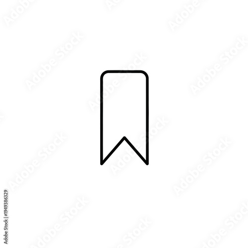 Black bookmark icon on white.