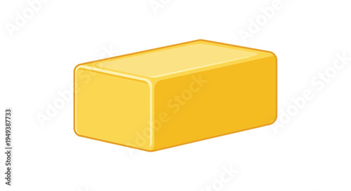 A bright yellow rectangular object with smooth edges on a white background