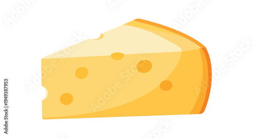 A wedge of cheese with holes on a white background
