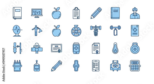 Medical icons healthcare and wellness symbols