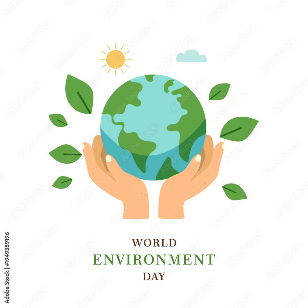 Fototapeta premium World environment day banner. Vector illustrations for graphic and web design, business presentation, marketing and print material.Earth day 