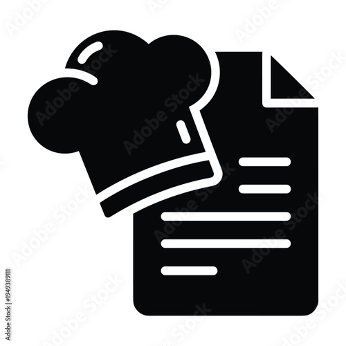 Chef Hat with Recipe Document Icon