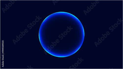 neon futuristic 3d sphere of blue purple glowing digital waves particles future technology glass sphere with blue background