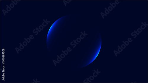 neon futuristic 3d sphere of blue purple glowing digital waves particles future technology abstract background with moon