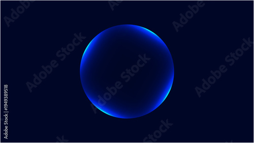 neon futuristic 3d sphere of blue purple glowing digital waves particles future technology glass sphere with blue background