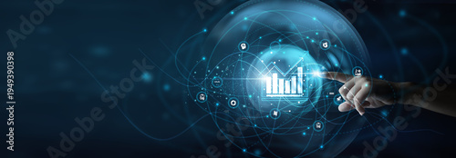 Slika na platnu Financial analyst holding charts