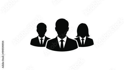 business team people silhouette icon professional corporate group symbol men and woman office staff leadership concept isolated