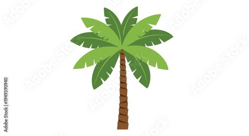 A cartoon palm tree stands alone on a white background