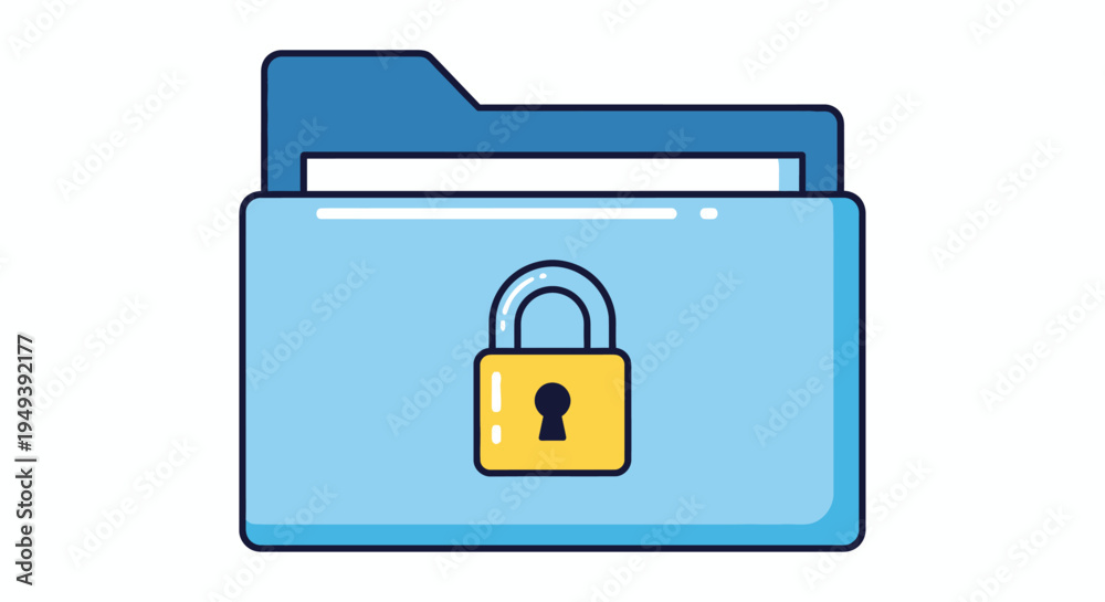 Obraz premium Locked Folder with Security Padlock Icon.