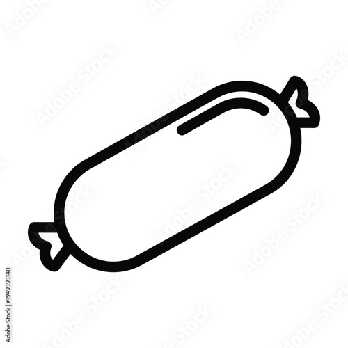 Simple Sausage Icon Outline Vector Illustration