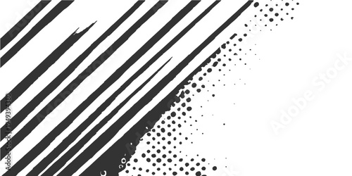 Abstract composition of diagonal lines and dot patterns create a dynamic and modern graphic, ideal for various design applications.