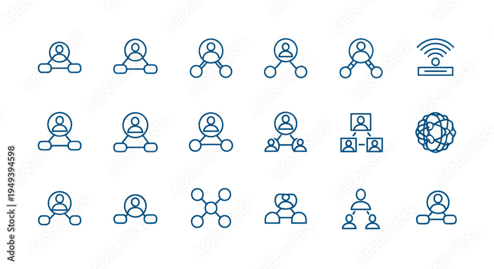 Obraz premium Network connections icon set