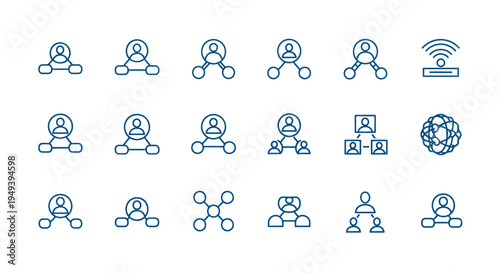 Network connections icon set