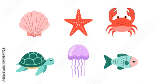 Ocean creatures illustration collection
