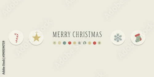 Festive christmas greeting with candy canes stars and holiday ornaments
