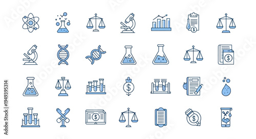 Science and finance icon set