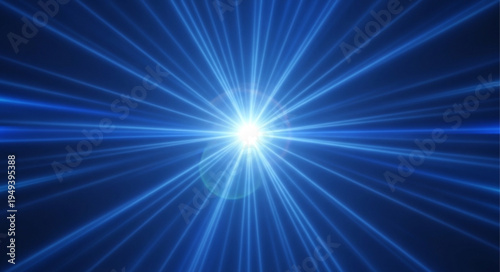Bright Blue Light Rays Emanating From Center.