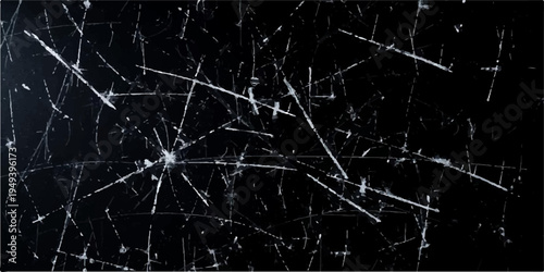 Dark grunge scratched texture, black surface with random white scratch lines, chaotic distressed marks, high contrast monochrome, industrial abstract texture, ultra detailed.