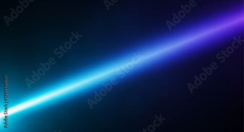 Bright Neon Light Streak Across Dark Background.