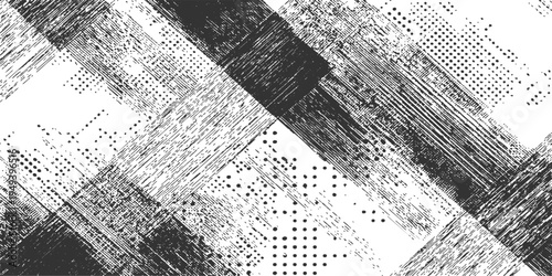 A high-contrast graphic image, in shades of grayscale, with intersecting, textured blocks. Showcasing an abstract yet dynamic interplay of light and shadow.
