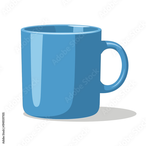 Blue Ceramic Coffee Mug with Handle.