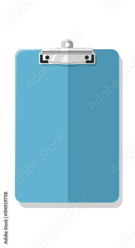 Blue Clipboard with Silver Clip.