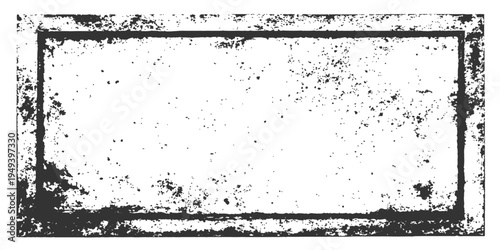 An aged rectangular frame, showcasing a distressed appearance, with a unique artistic look, and can be use in multiple purposes.
