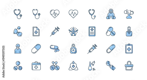 Medical icons healthcare symbols set