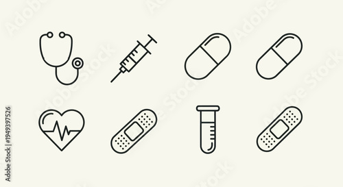 Medical icons healthcare symbols