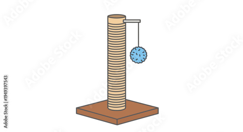 Coiled Spring with Attached Weight Illustration.
