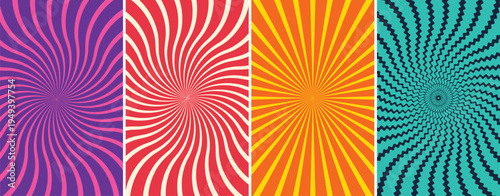 Vibrant multicolored spiral pattern with blue, red, orange, and green hues in a mesmerizing designv