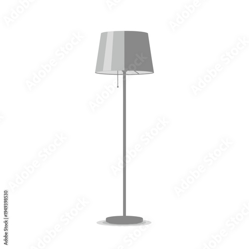Modern Floor Lamp with Gray Shade.